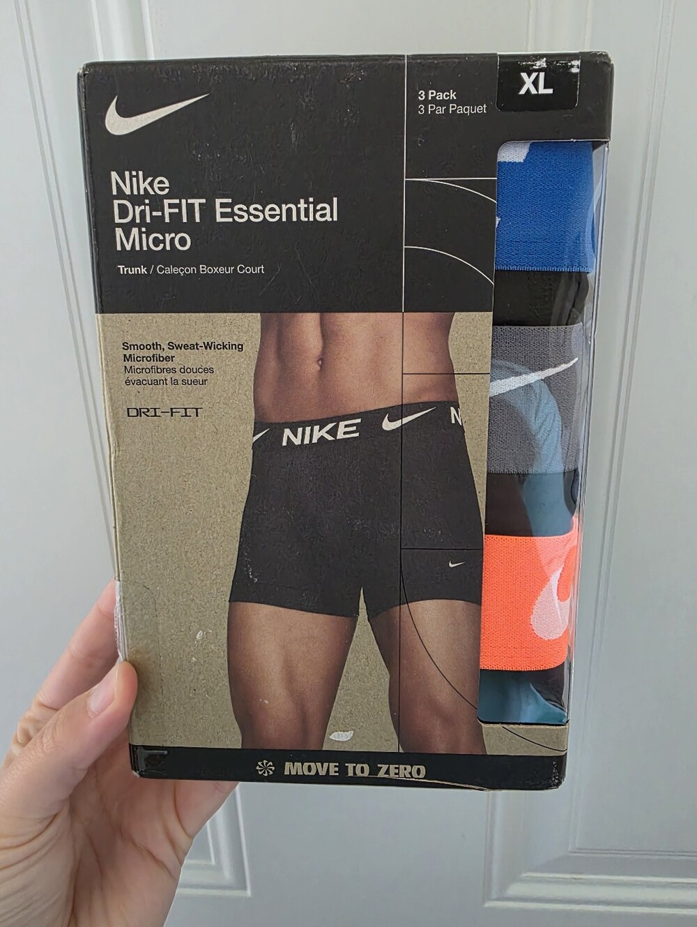 Nike Dri-FIT Essential Micro 3-Pack Trunks - Blue, Black, Gray, Orange